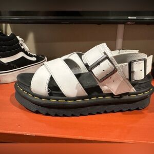 White platform Dr marten sandals size 8